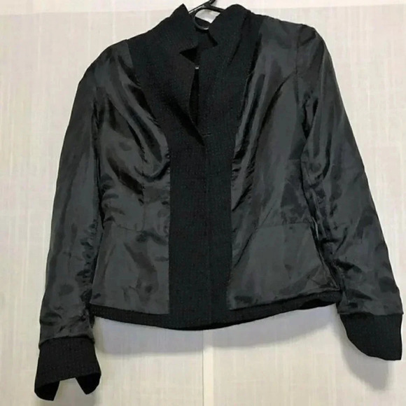 Le Suit Polka Dot Black Blazer Size 6 - Picture 3 of 7